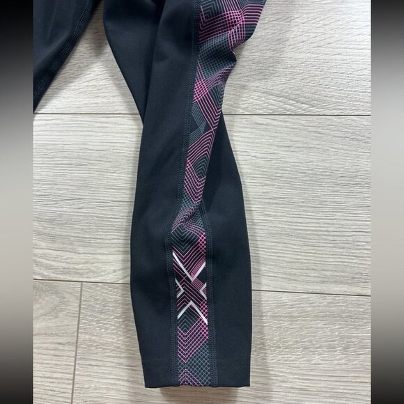 2XU Black Compression Legging Tights Pink Side Print - Picture 6 of 10